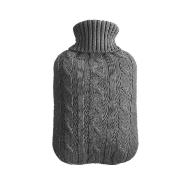 Obal na termofor | pouzdro na hřejivou láhev pletené, 31 x 20 cm - tmavě šedý