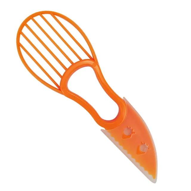 Plastový nůž | speciální kráječ na avokádo, 2v1 - oranžový