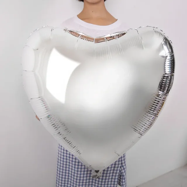 Nafukovací balónek | balónek srdce - 75 cm - Stříbrný