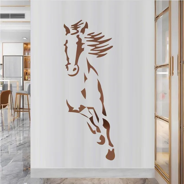 Dekorace na zeď | samolepicí kůň - Hnědý, Vlevo - 150 cm x 55 cm