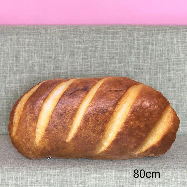 3D vtipný polštář | malý polštářek, styl chleba - 80 cm