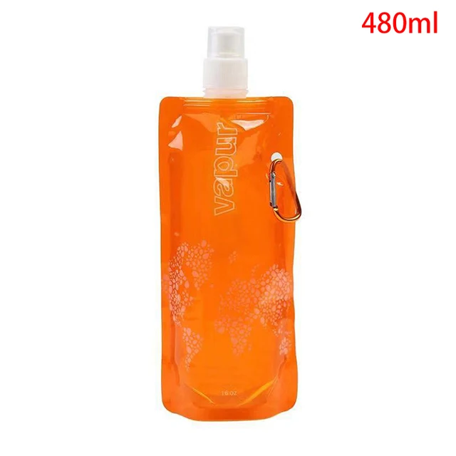 Skládací láhev | cestovní flaška na pití, 480 ml - oranžový