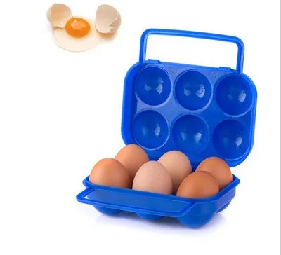 Cestovní obal na vejce | plastový box na vajíčka - Modrý 6 vajec