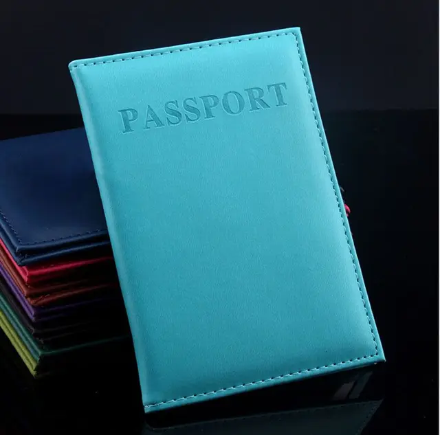 Koženkový cestovní obal na doklady a karty - modrý