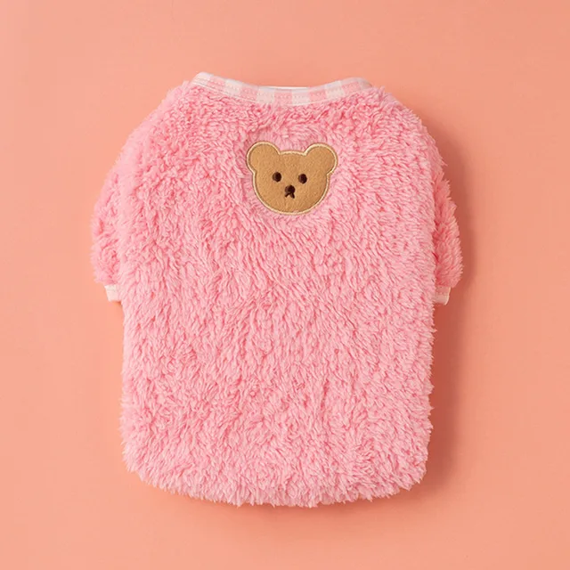 Plyšový svetr pro malé psy - růžový, XXL