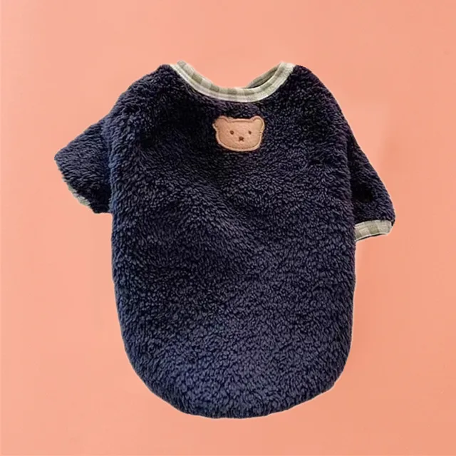 Plyšový svetr pro malé psy - Námořnická modrá, XL
