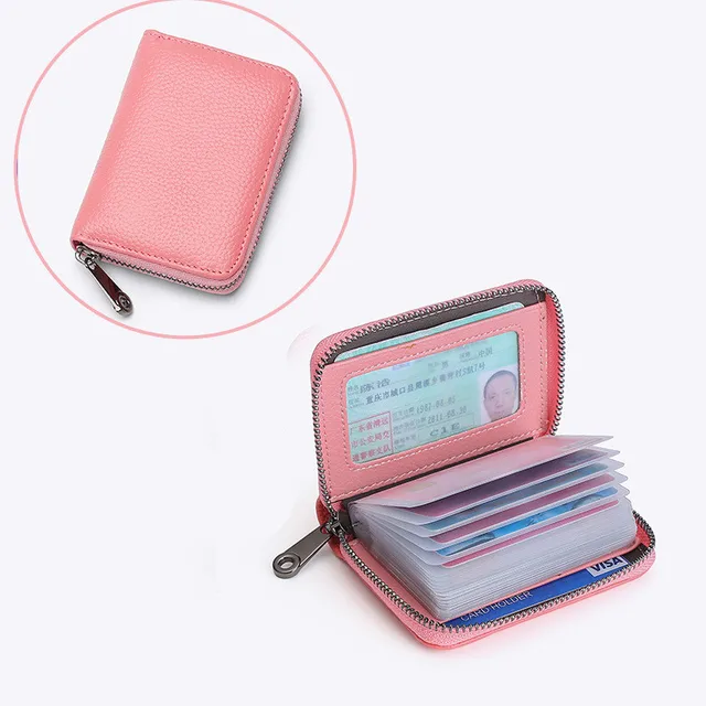 Malá a prostorná peněženka 20 kapes - Růžová 20Detent