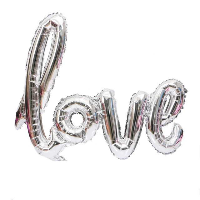 Balónek Love | nafukovací balónek - Stříbrný, 108 cm