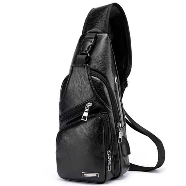 Sportovní pánská taška přes rameno - Černá-2