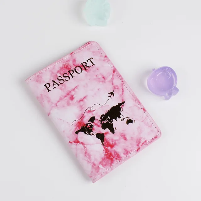 Pouzdro na cestovní pas z umělé kůže - růžový