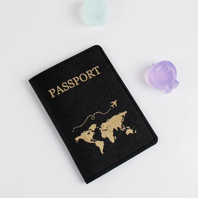 Pouzdro na cestovní pas z umělé kůže - černá-771