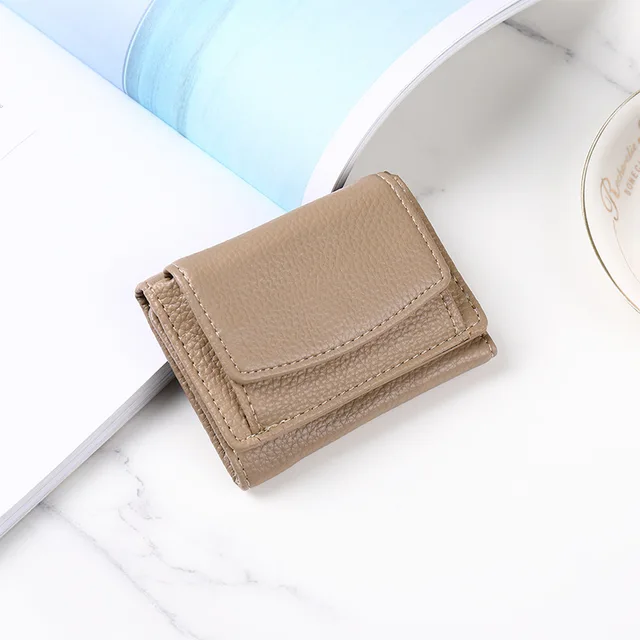 Dámská kožená peněženka s kapsou na mince - Khaki