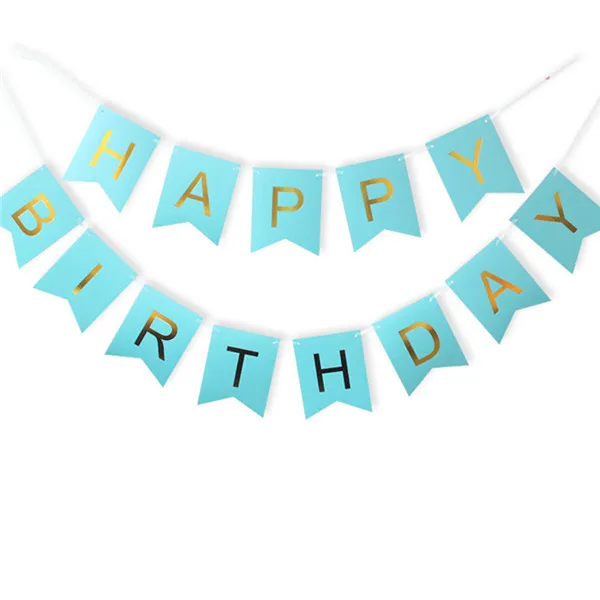 Narozeninová výzdoba | girlanda Happy Birthday - 3 m - modrý