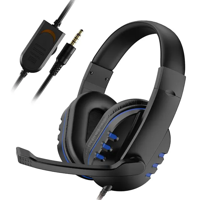 Herní sluchátka | sluchátka s mikrofonem pro PC - černá modrá