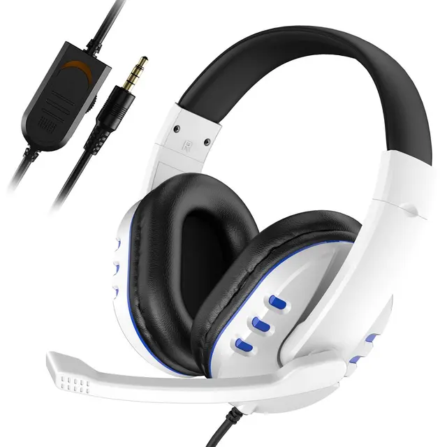Herní sluchátka | sluchátka s mikrofonem pro PC - bílá modrá
