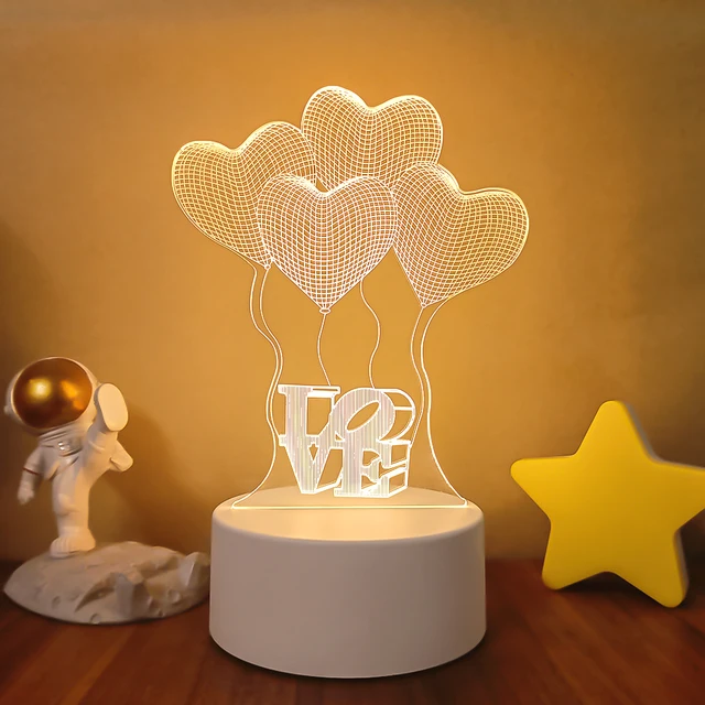 Dekorace do bytu | LED noční světlo, 3D lampa - 02