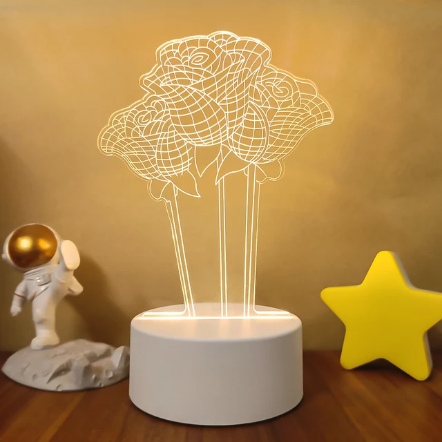 Dekorace do bytu | LED noční světlo, 3D lampa - 19