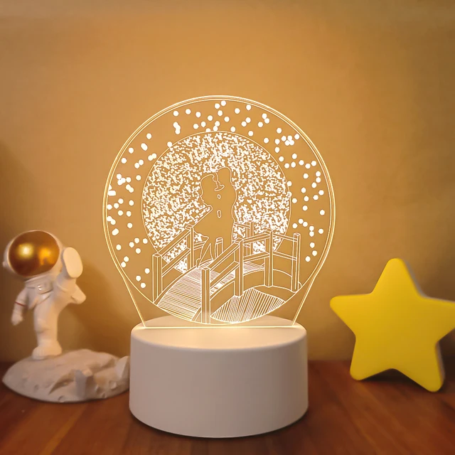 Dekorace do bytu | LED noční světlo, 3D lampa - 22