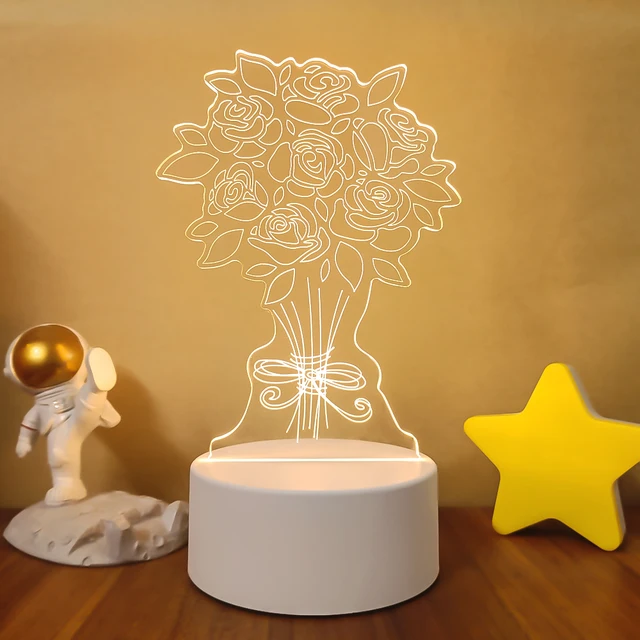 Dekorace do bytu | LED noční světlo, 3D lampa - 24