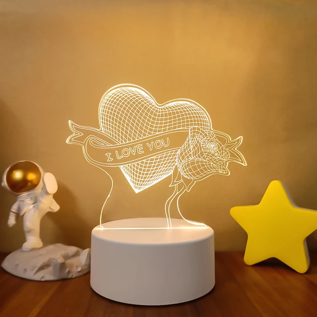 Dekorace do bytu | LED noční světlo, 3D lampa - 27