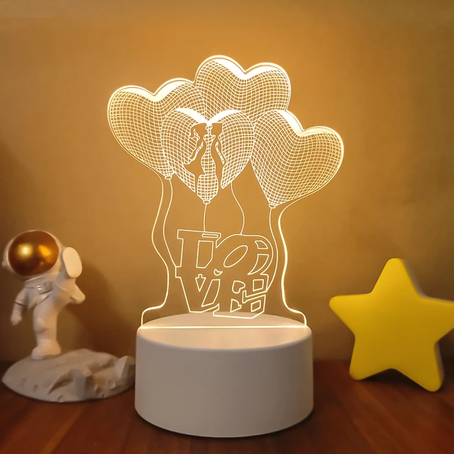 Dekorace do bytu | LED noční světlo, 3D lampa - 30