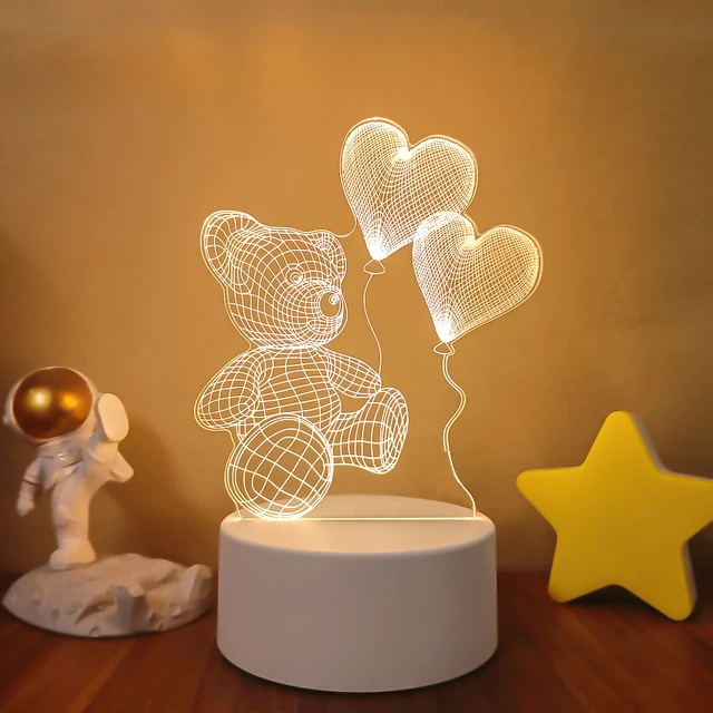 Dekorace do bytu | LED noční světlo, 3D lampa - 36