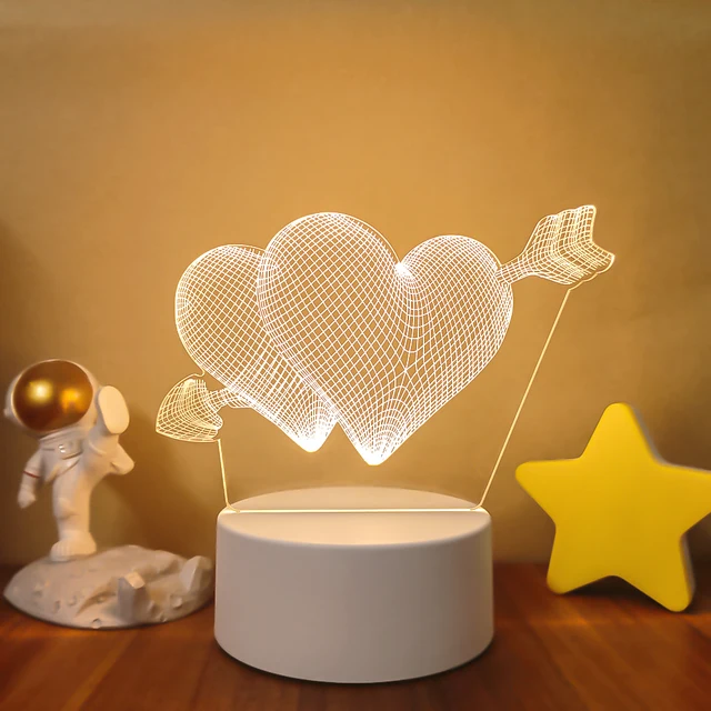 Dekorace do bytu | LED noční světlo, 3D lampa - 07