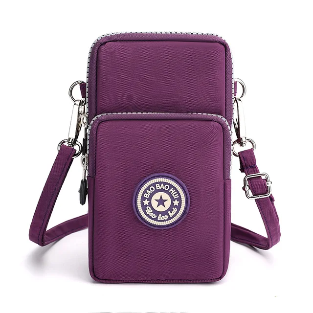 Nylonová kabelka přes rameno - tmavě fialová