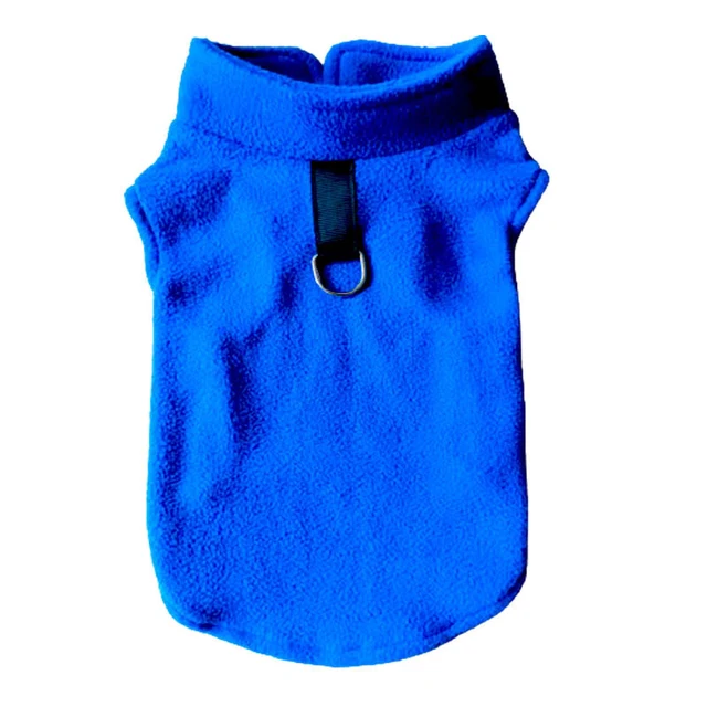 Teplý fleecový kabát pro malé psy - TMAVĚ MODRÁ A, XL