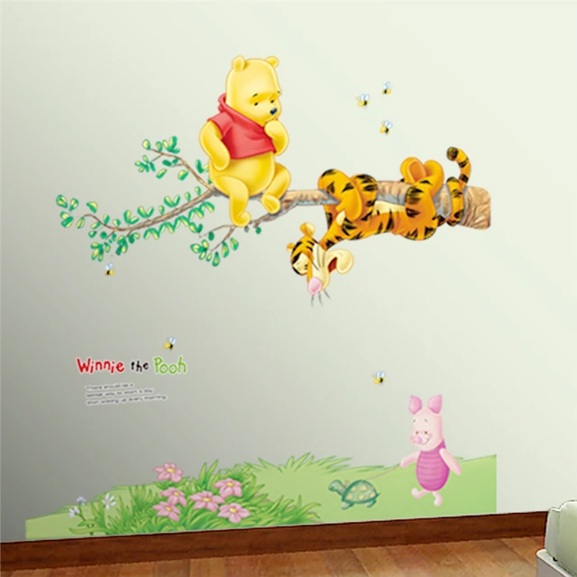 Dětská tapeta | samolepka na zeď Medvídek Pú s kamarády 3D - ZYPB703