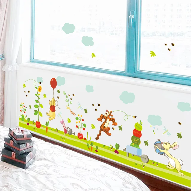Dětská tapeta | samolepka na zeď Medvídek Pú s kamarády 3D - WN018