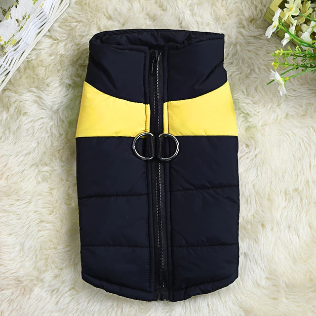 Voděodolná zimní bunda pro psy - žlutá, XL