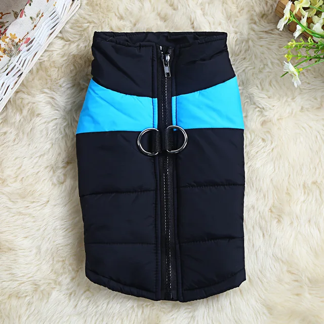 Voděodolná zimní bunda pro psy - světle modrá, XL