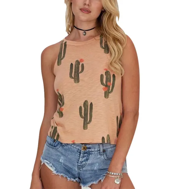 Dámské tílko | tričko s potiskem kaktusů - S-XL - 3, XL