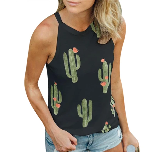 Dámské tílko | tričko s potiskem kaktusů - S-XL - 1, S