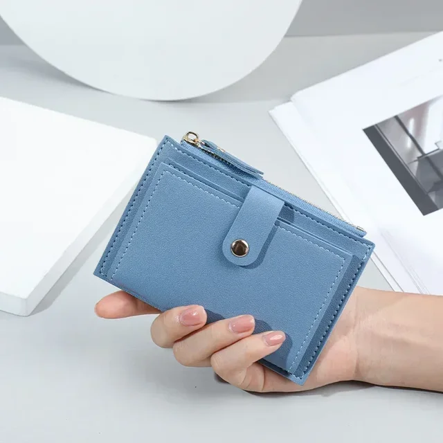 Dámská elegantní peněženka z umělé kůže - modrý