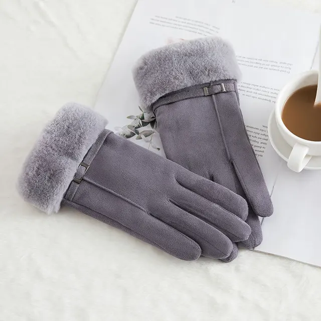 Dámské zimní rukavice | univerzální velikost - šedá 3