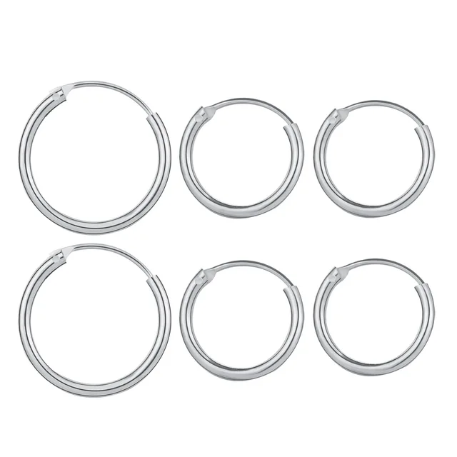 Minimalistické kruhové náušnice - Stříbrný