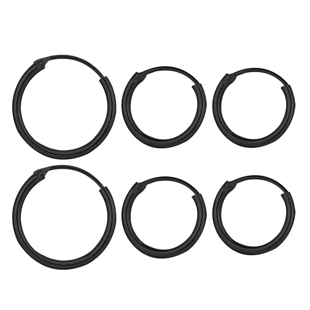 Minimalistické kruhové náušnice - Černá