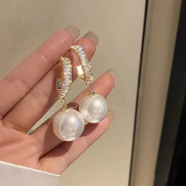 Elegantní náušnice s perlou - 2