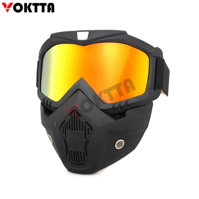 Maska na lyže | lyžařské brýle, 2v1 - červený
