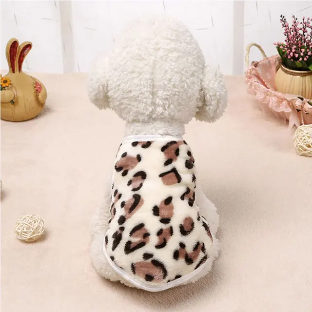 Teplý sametový svetr pro psy s roztomilým potiskem - béžový, XL
