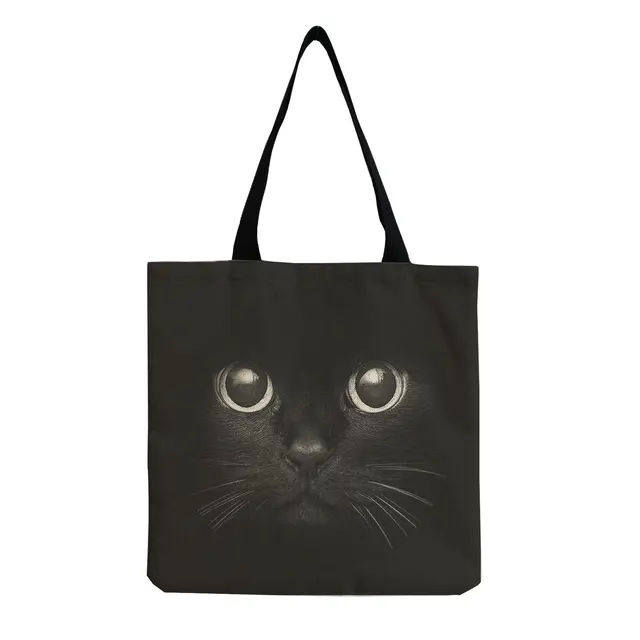Dámská taška přes rameno s kočkou, plátěná - Taška pro kočky hm1298
