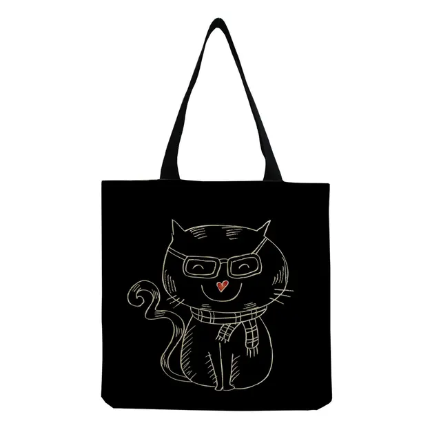 Dámská taška přes rameno s kočkou, plátěná - hm0819 Taška pro kočky