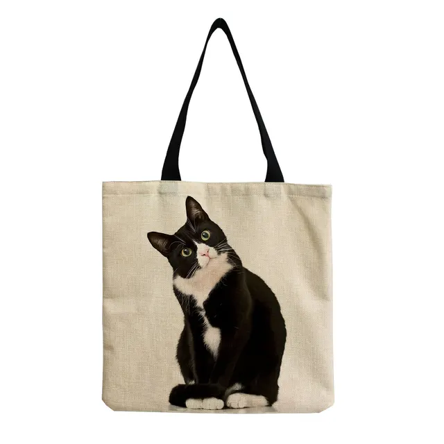 Dámská taška přes rameno s kočkou, plátěná - Taška pro kočky hm1306