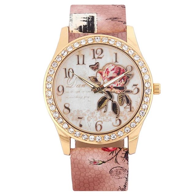 Dámské hodinky | náramkové hodinky, květinový styl - F