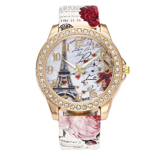 Dámské hodinky | náramkové hodinky, květinový styl - L