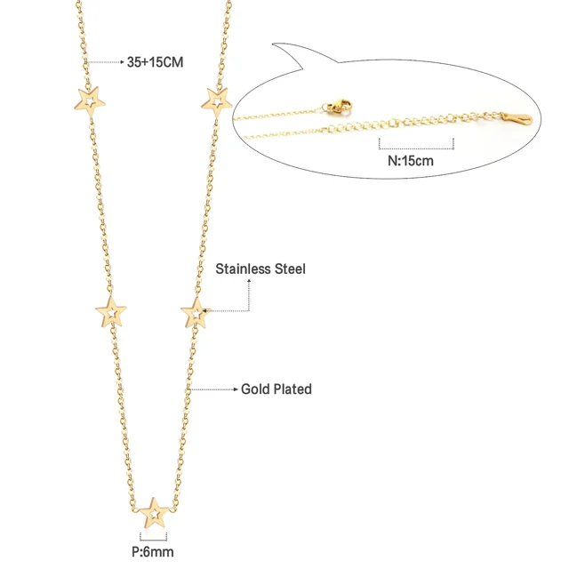 Dámský náhrdelník s přívěskem - zlaté hvězdy