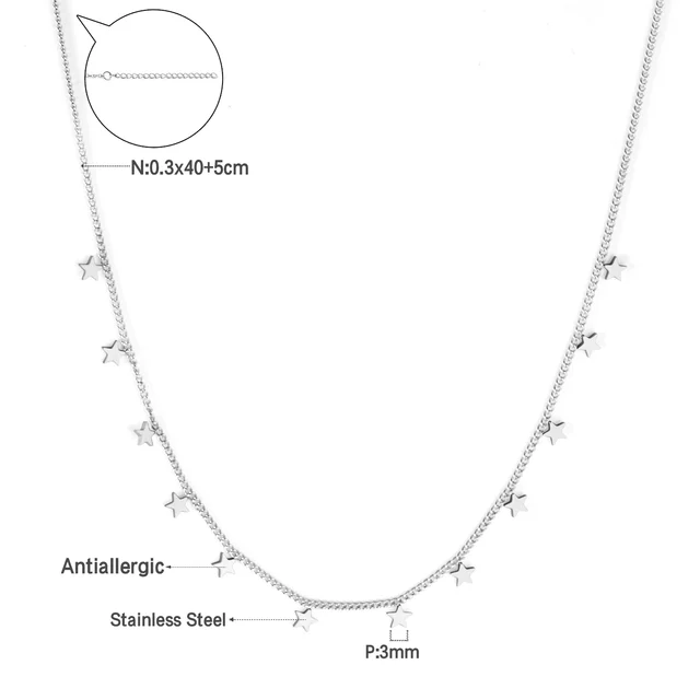 Dámský náhrdelník s přívěskem - hvězda stříbrná