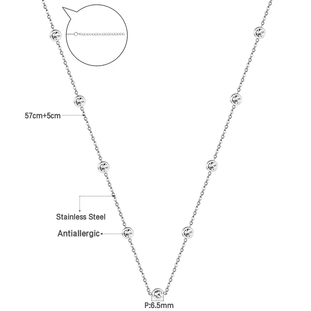 Dámský náhrdelník s přívěskem - křišťálové stříbro-201447815